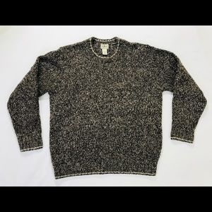 LL BEAN Merino Wool Nylon Brown Sweater Large L